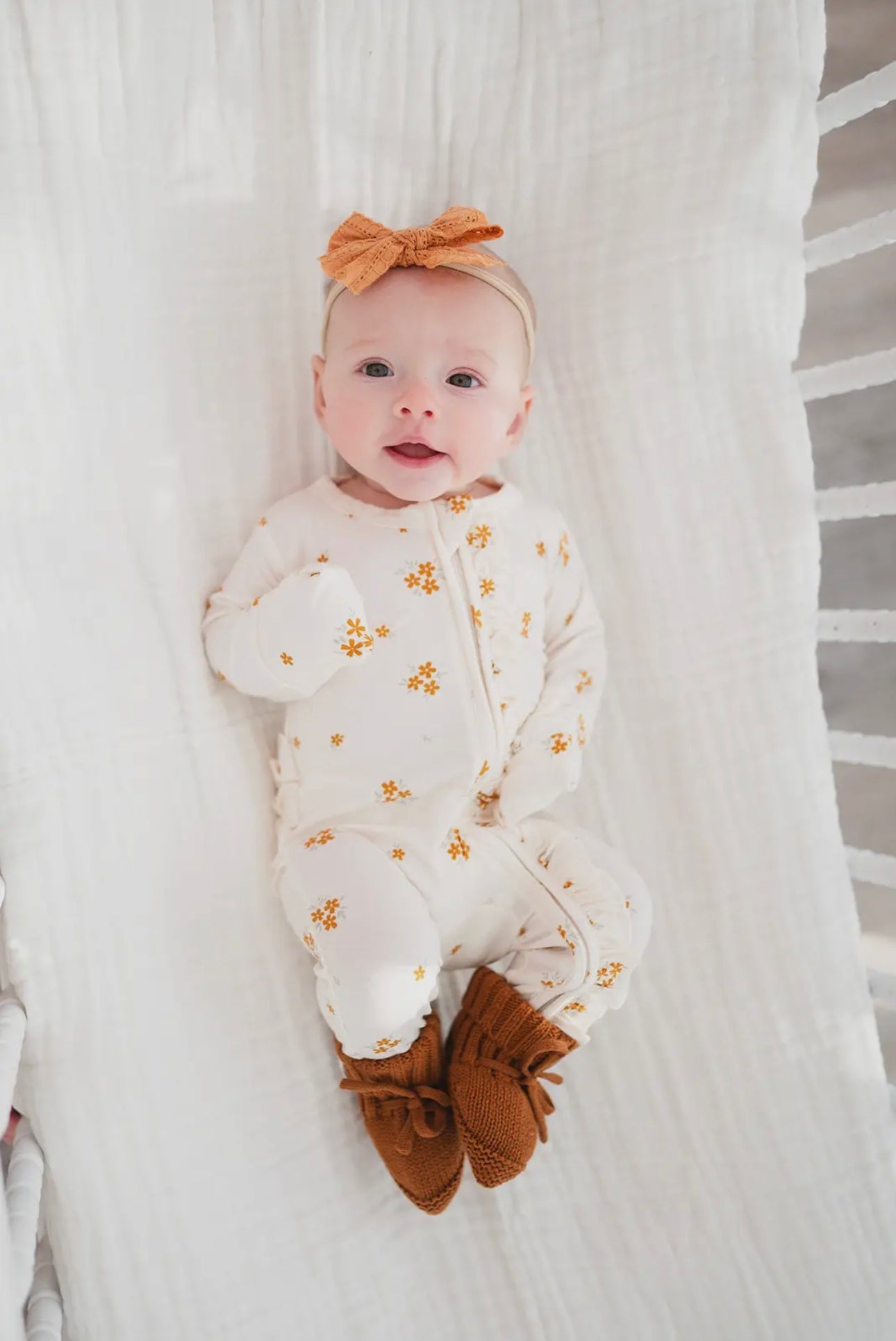 Ruffle Zipper One Piece - Caramel Bloom