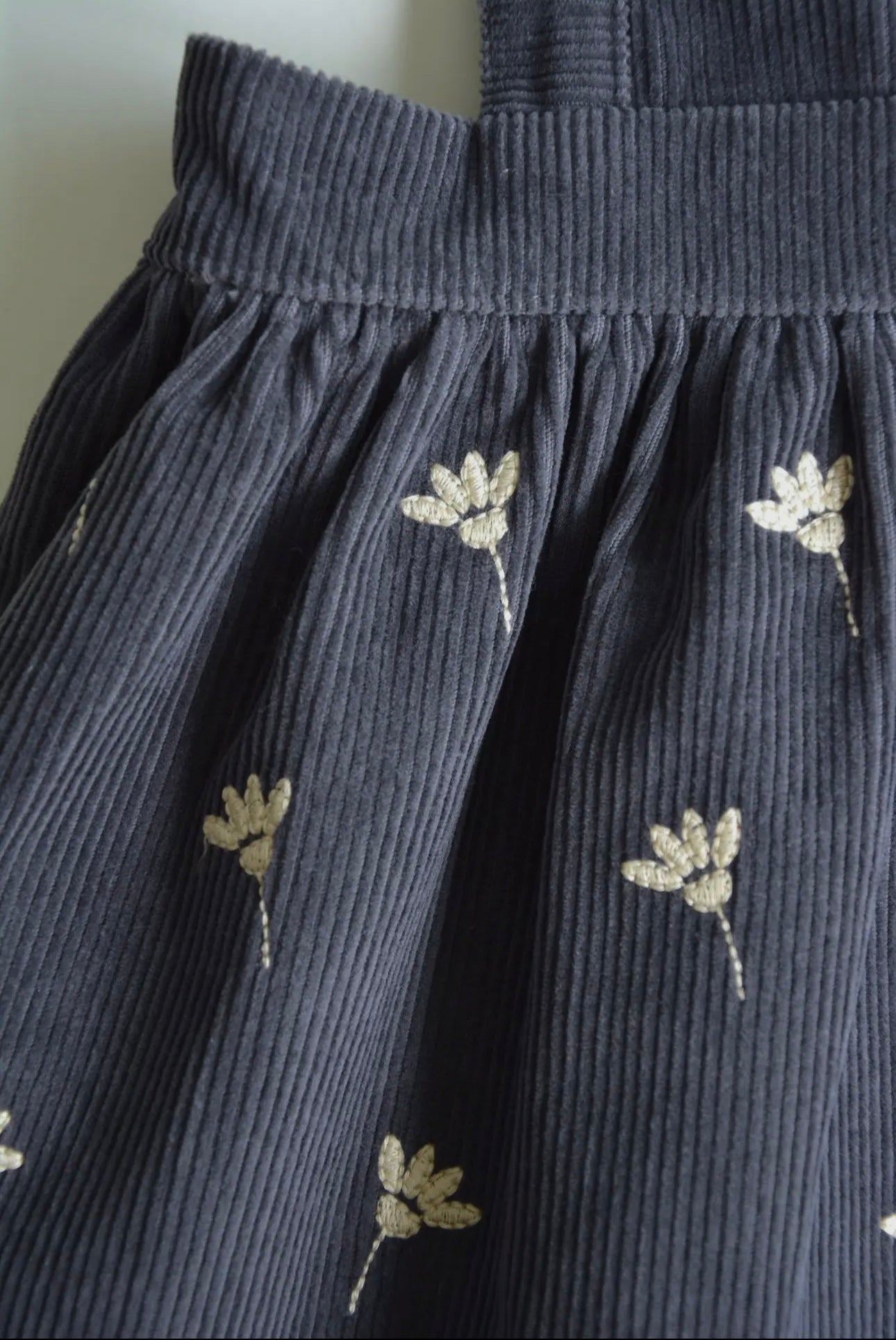 Gaia Corduroy Overall Floral Dress