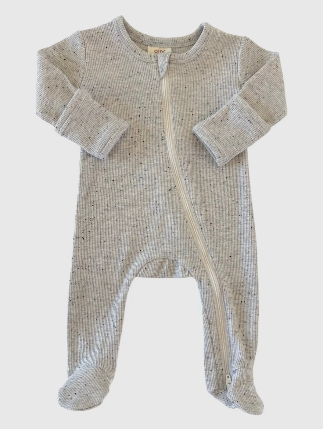 Heather Speckle 2 Way Zip Footie
