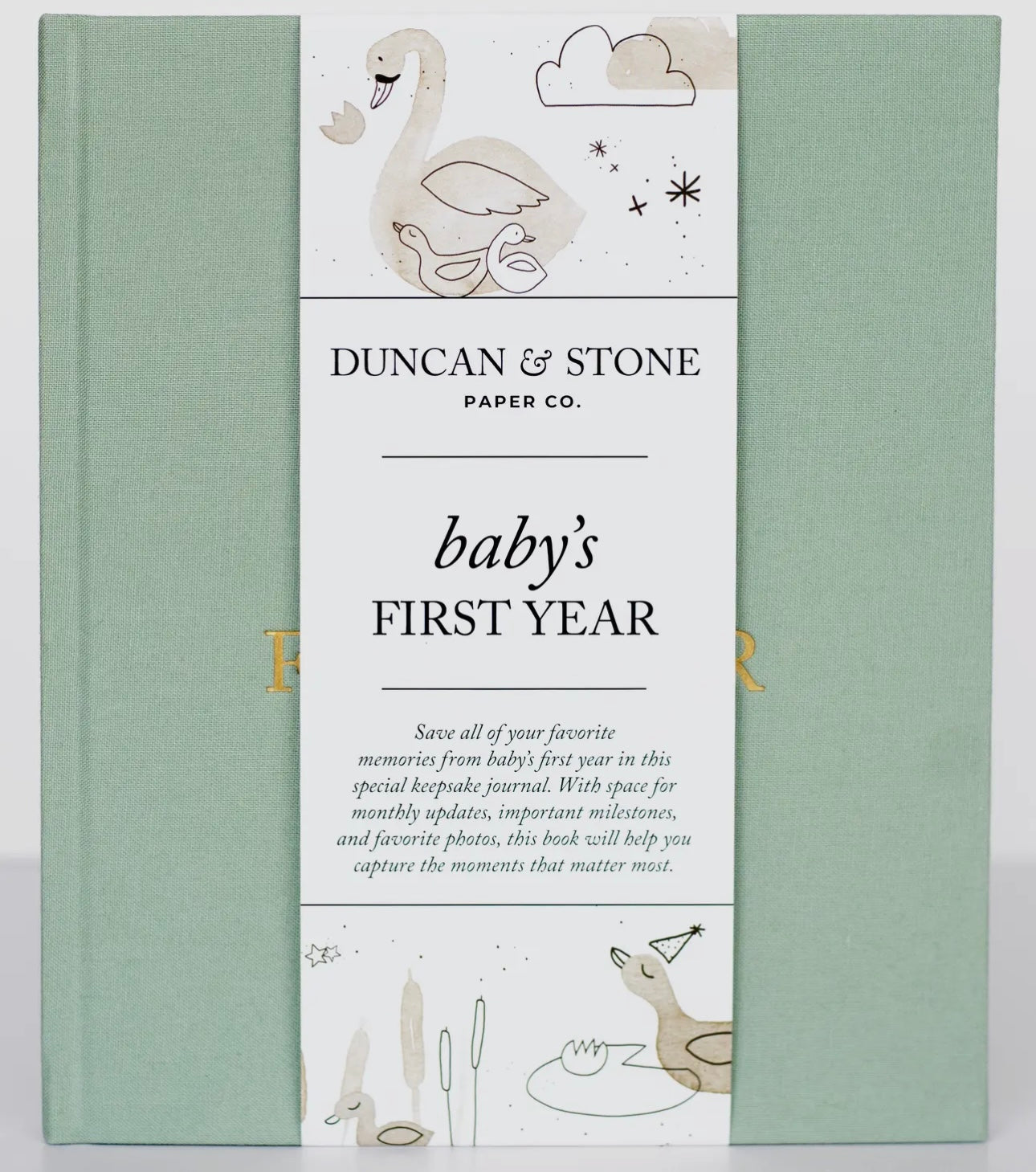 Baby’s First Year Memory Book & Photo Album - Sage Green