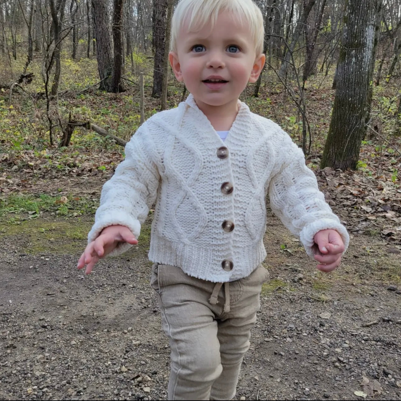 Ivory Cable Knit Cardigan