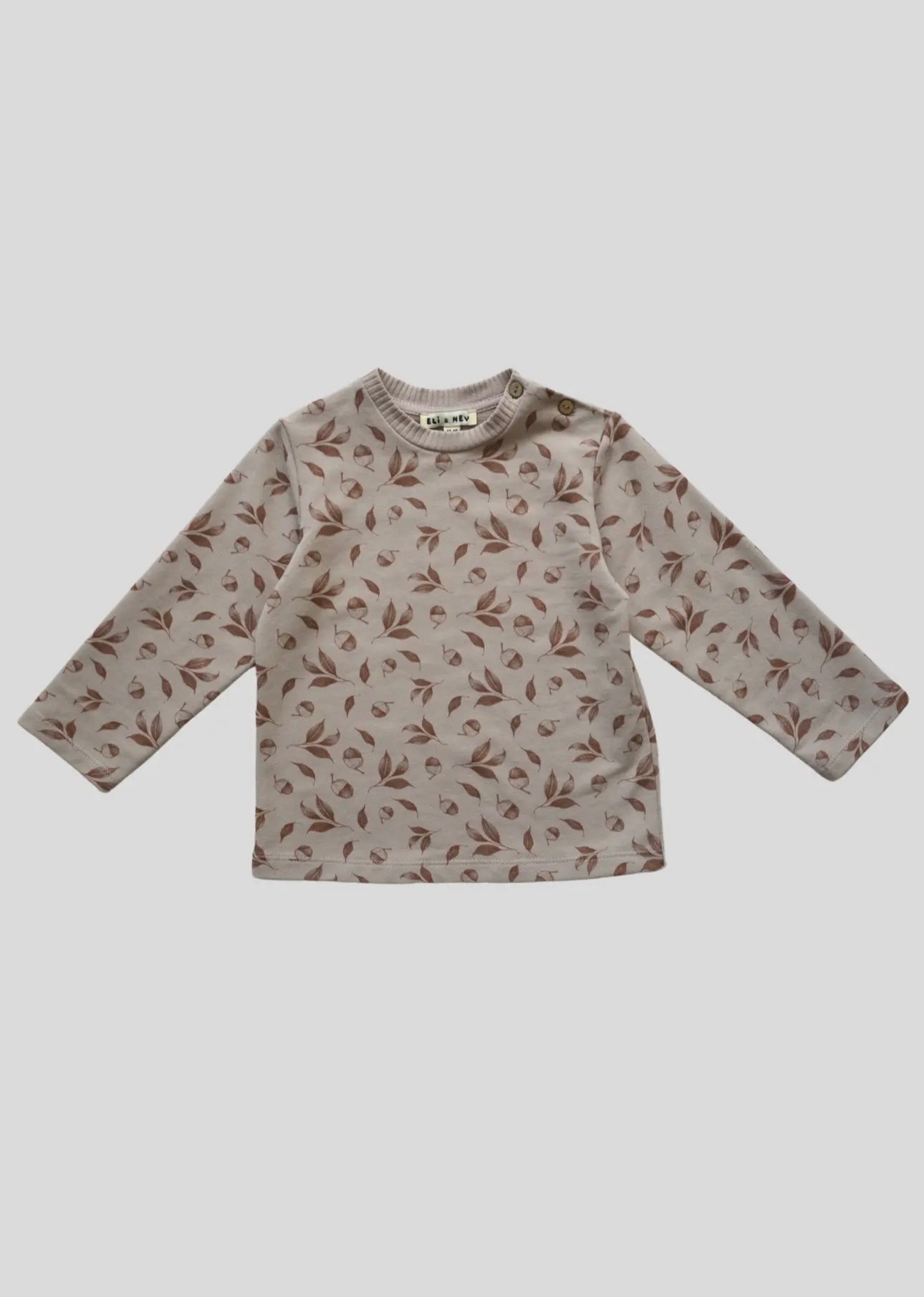 Eli Leaves Pattern Long Sleeve Shirt