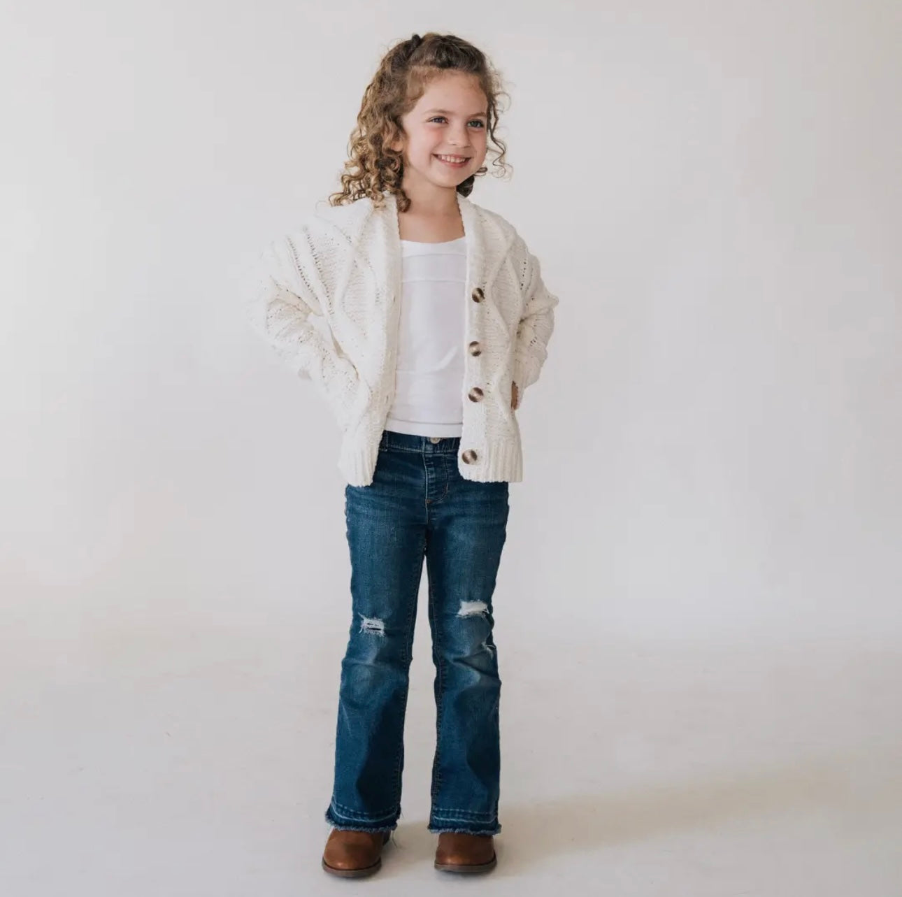 Ivory Cable Knit Cardigan