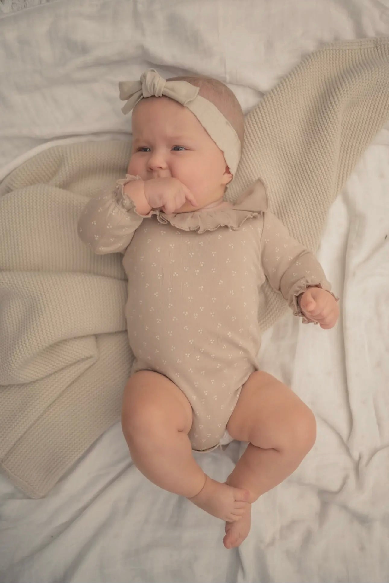 Organic Ruffle Neck Bodysuit