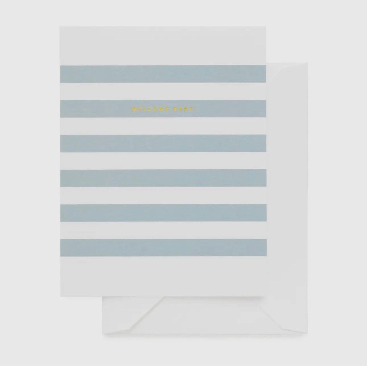 Blue Stripe Welcome Baby Greeting Card