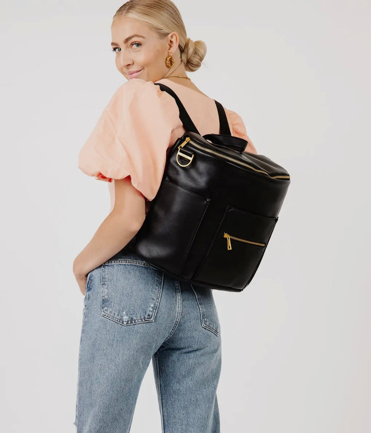 The Original Diaper Bag - Faux Leather Black