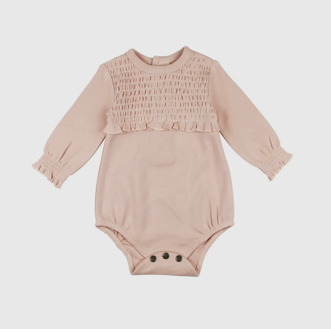 Organic Smocked Chest Bodysuit - Rosewater