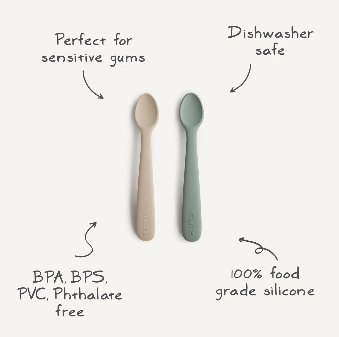 Silicone Feeding Spoons 2 pack - Powder Blue