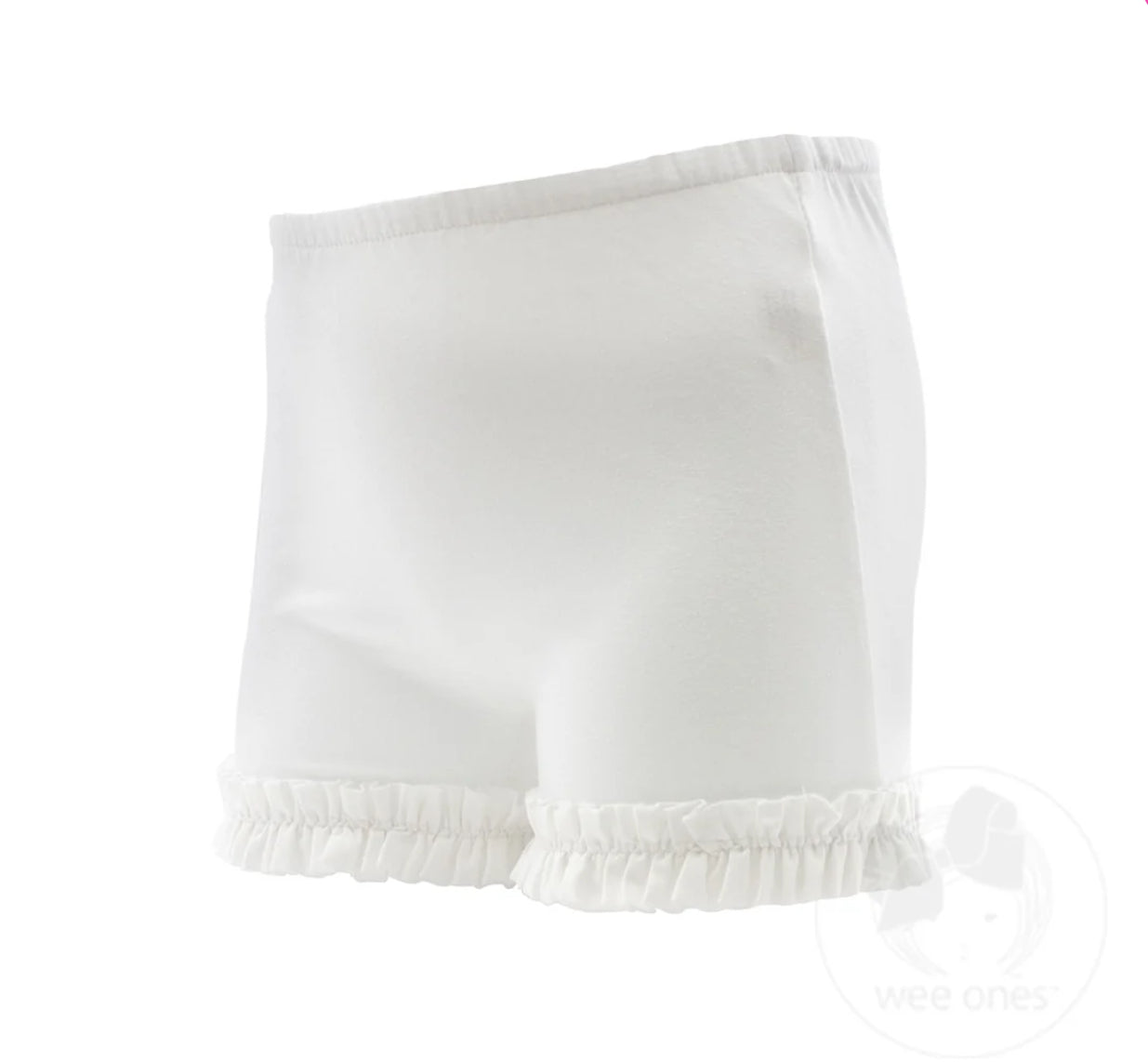 Ruffle WundershortsTM in White- 4-5X