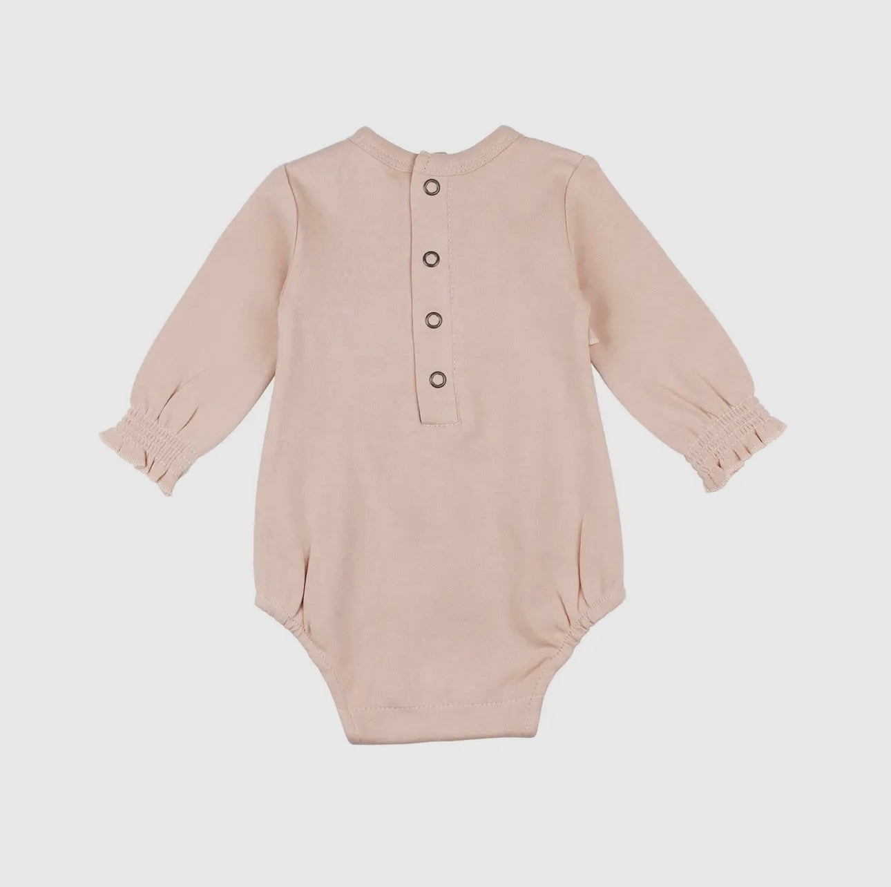 Organic Smocked Chest Bodysuit - Rosewater