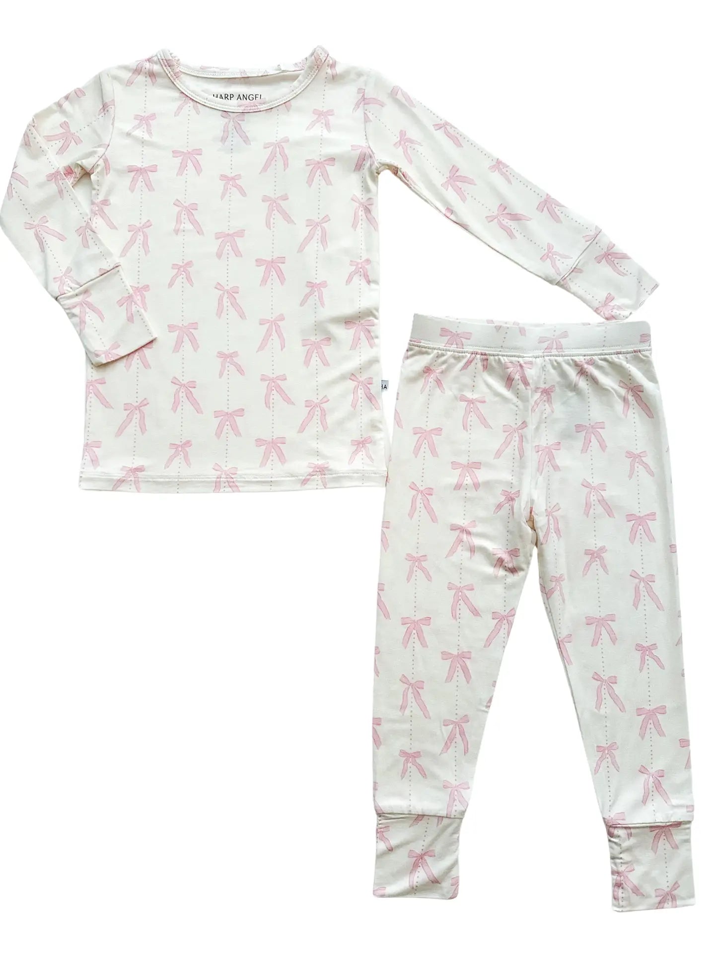 Two Piece Pajama Set - Pink Bows