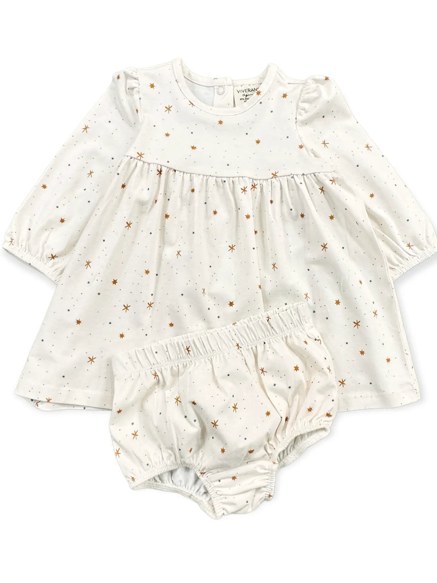 Stars Flare Baby Dress & Bloomer Set