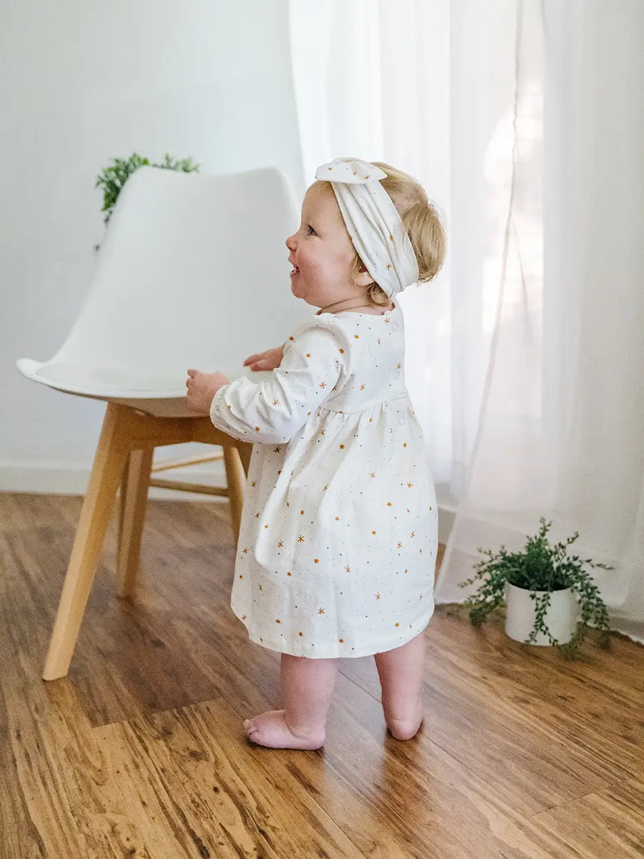 Stars Flare Baby Dress & Bloomer Set