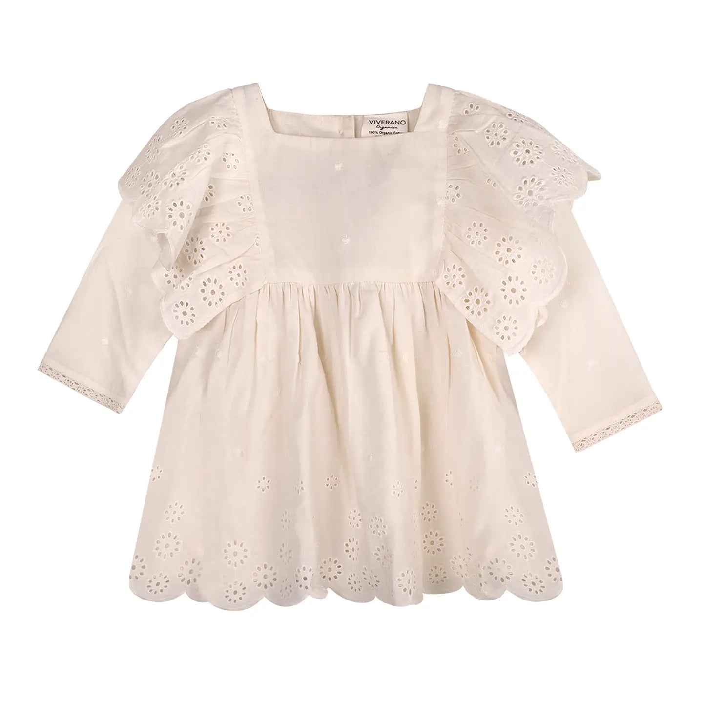 Schiffli Lace Collar Baby Girl Dress & Bloomer