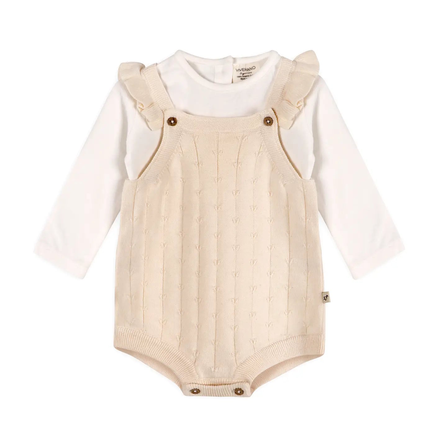 Sleeveless Ruffle Knit Baby Romper & Bodysuit Set