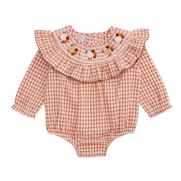Smocked Turkey Baby Bubble