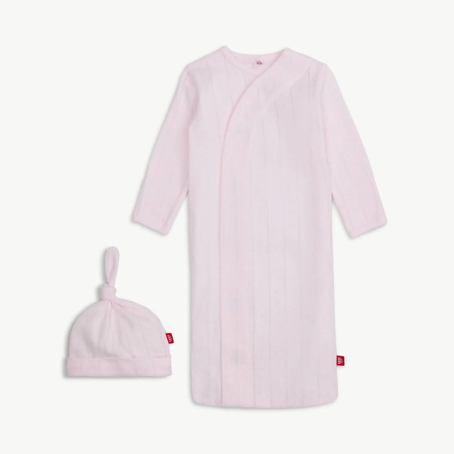 Love Lines Pink Magnetic Pointelle Gown With Hat