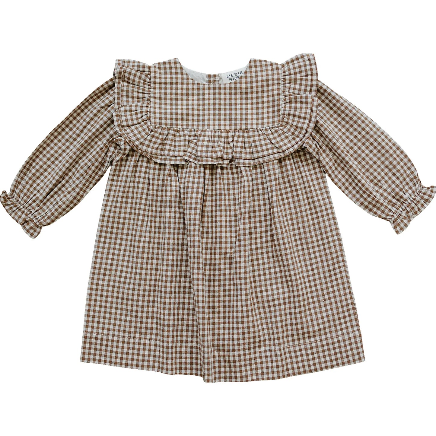 Gingham Ruffle Dress- Burnt Orange