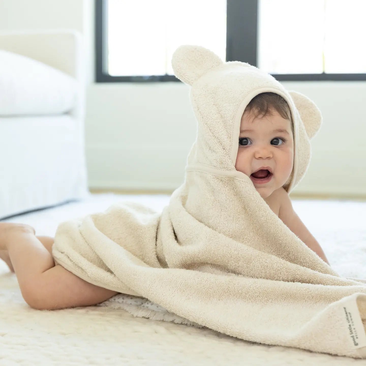 Hooded Towel + Wash Mitt Set Linen