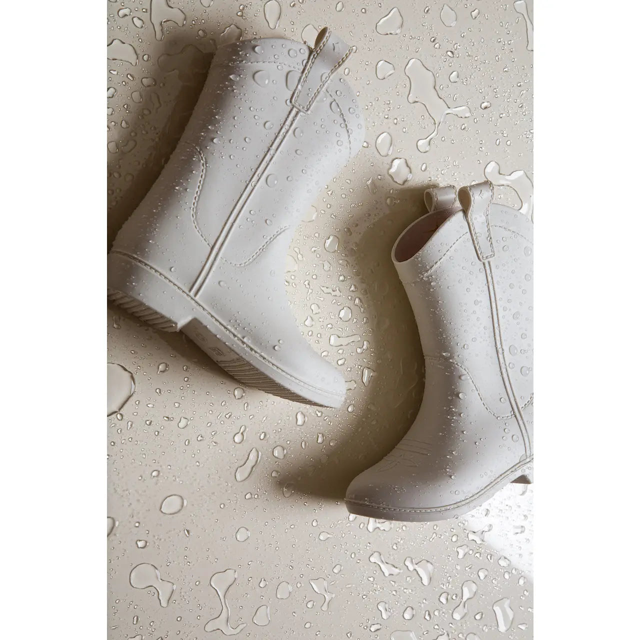 Bone White Kid's All Weather Rubber Cowboy Boots