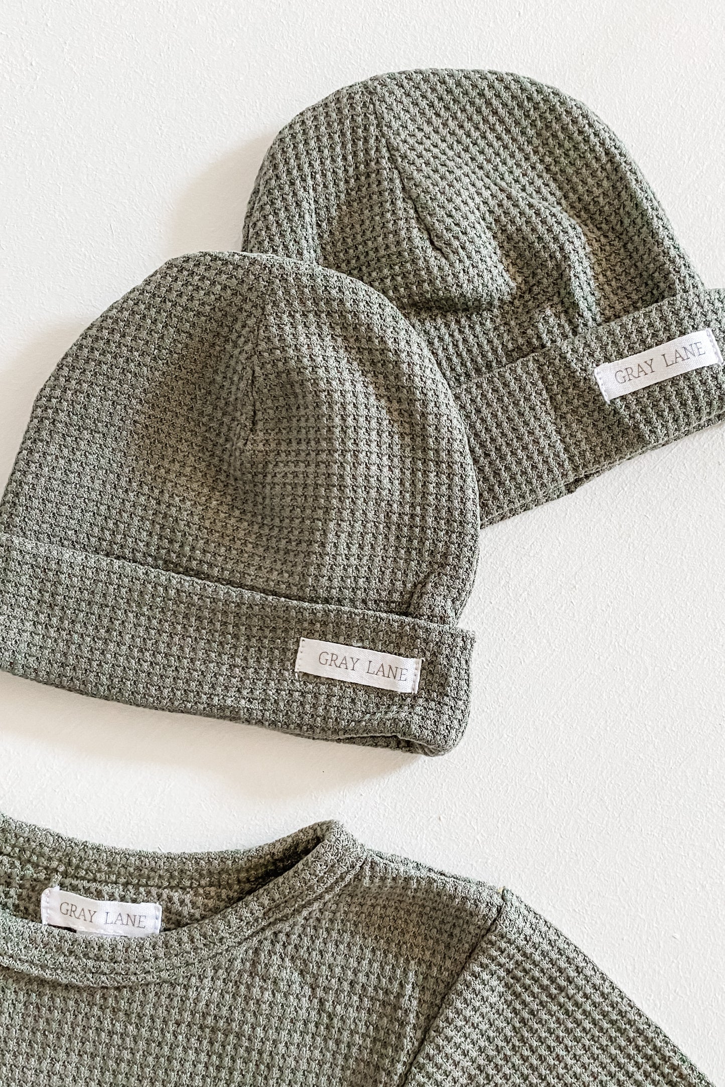 Waffle Knit Beanie- Rosemary