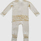 Cream Bamboo Ruffle Zipper Baby Jumpsuit