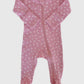 Pink Flower Organic Pointelle 2 Way Zip Footie