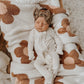 Cream Bamboo Ruffle Zipper Baby Jumpsuit