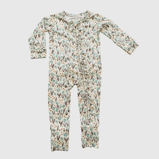 Ruffle Zipper One Piece - La La Floral