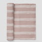 Muslin Swaddle Baby Blanket - Stripe Smoke Rose