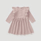 Ribbed Flutter Dress - Blush