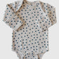 Blue Flower Organic Pointelle Long Sleeve Bodysuit