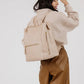 The Square Diaper Bag - Faux Leather Beige