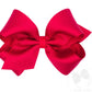 King Crepe Satin with Grosgrain Underlay Hair Bow- Red