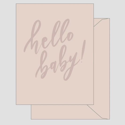 Pink Hello Baby Greeting Card