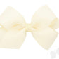 Medium Organza and Grosgrain Overlay Hair Bow-Off White