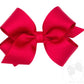 Medium Crepe Satin with Grosgrain Underlay Hair Bow- Red