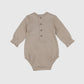 Organic Smocked Chest Bodysuit - Oatmeal