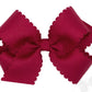 Medium Grosgrain Hair Bow with Scalloped Edge- Cranberry