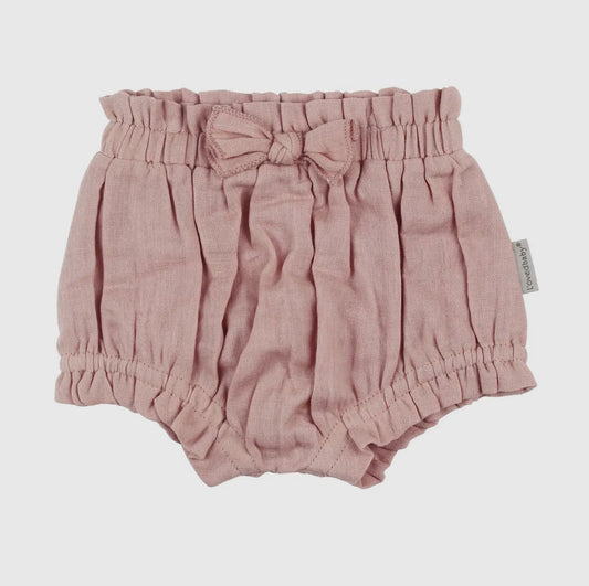 Organic Muslin Ruffle Bloomer - Rosewater