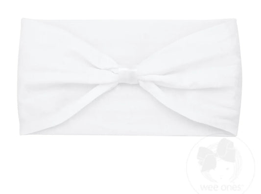 Baby Girls Nylon Add-a-Bow Band- White