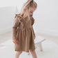 Ribbed Flutter Dress - Cappuccino