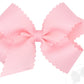 Medium Grosgrain Hair Bow with Scalloped Edge- Light Pink