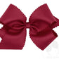 King Grosgrain Hair Bow Scalloped Edge- Cranberry