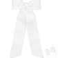 Medium Grosgrain Moonstitch Hair Bowtie with Knot Wrap and Streamer Tails-White