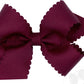 Medium Grosgrain Hair Bow with Scalloped Edge- Burgundy