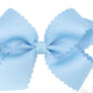 Medium Grosgrain Hair Bow with Scalloped Edge- Millennium Blue
