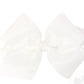 King Organza and Grosgrain Overlay Hair Bow- White