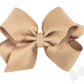 Medium Crepe Satin with Grosgrain Underlay Hair Bow- Oat