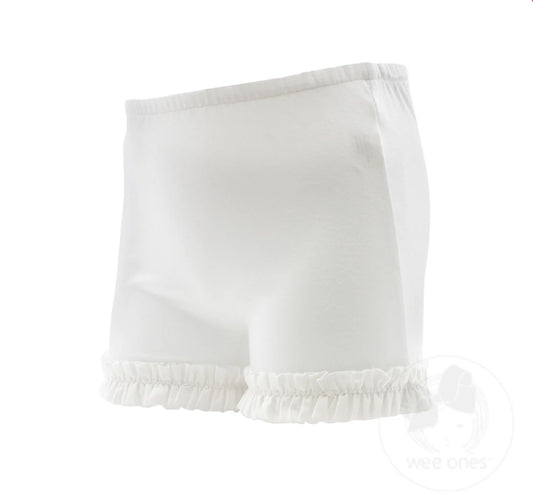 Ruffle WundershortsTM in White- 4-5X